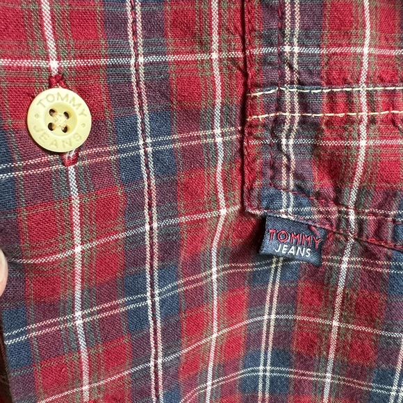 Y2K Vintage Tommy Jeans plaid button up shirt - Picture 2 of 4